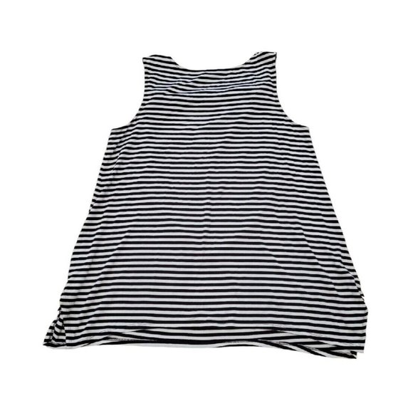 Kenneth Cole Reaction Cowl Neck Sleeveless Striped Top Size Large Black White - Picture 4 of 12